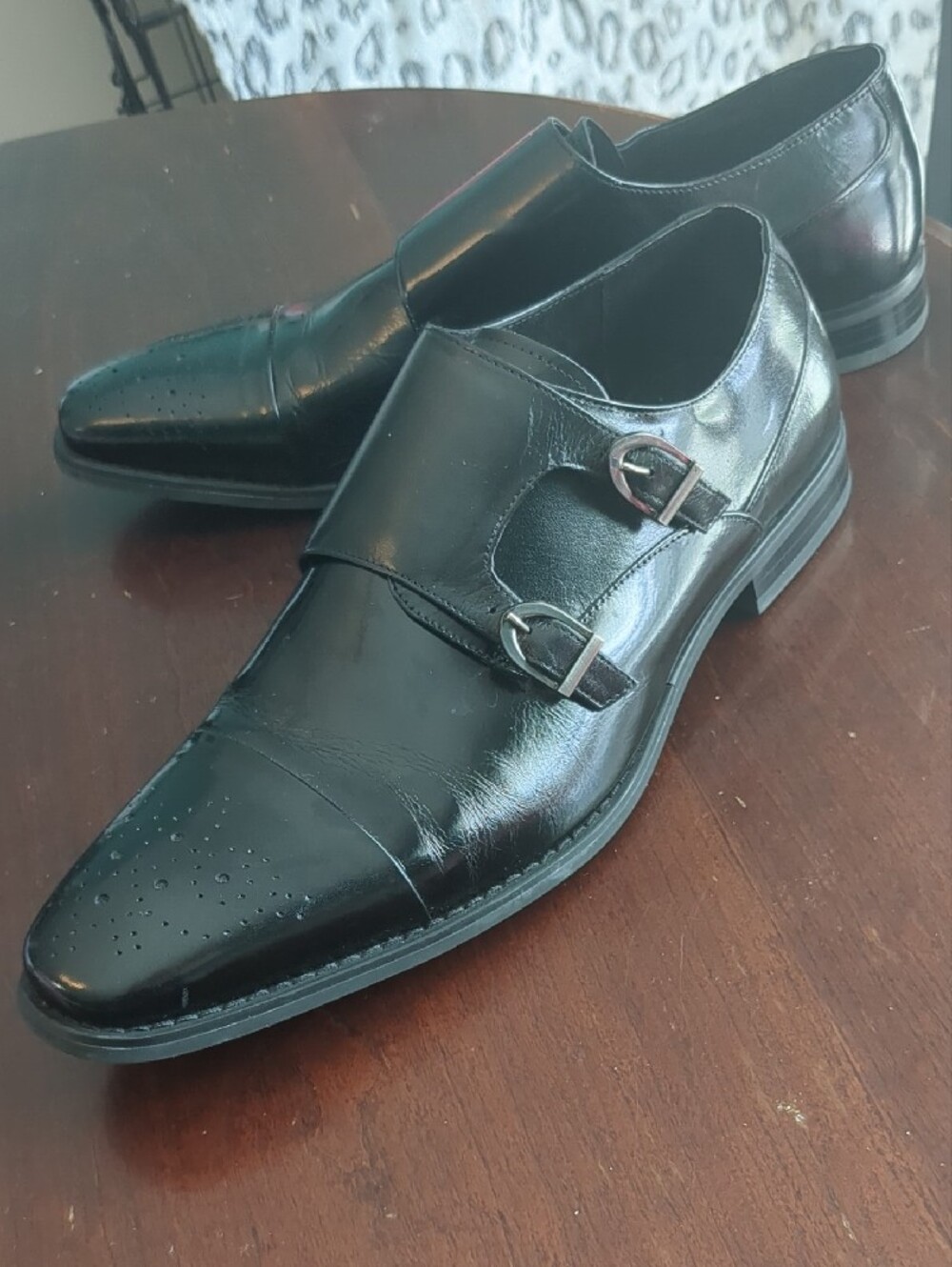 Stacy Adams Black Double Monk Strap Dress Shoes, Size 12